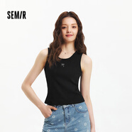 森馬（Semir）背心女短款蝴蝶結(jié)溫柔夏季2025時尚緊身繡花圓領(lǐng)上衣109325102001