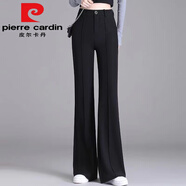 皮爾卡丹（pierre cardin）微喇褲女2025春夏新款高腰修身顯瘦垂感彈力小個(gè)子黑色休閑西裝褲 黑色九/分褲【身高148-157】今年 S 【建議體重80-95斤】