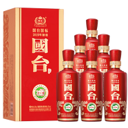 國臺 國標酒 高度白酒 醬香型白酒 貴州茅臺鎮宴請送禮好酒 53度 500mL 6瓶 （2019年釀造）整箱