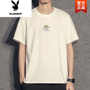 花花公子（PLAYBOY）簡約短袖t恤男百塔休閑純色體恤打底衫2025夏季新款純棉潮流上衣 【15】白色 S