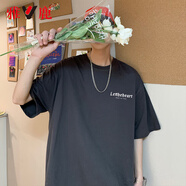 雅鹿短袖t恤男夏季冰絲速干男裝潮牌衣服男士體恤上衣寬松圓領(lǐng)半袖 D210深灰色 3XL