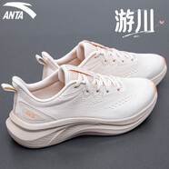 安踏（ANTA）女鞋運動鞋子女春秋新款漫步跑步鞋防滑耐磨休閑鞋輕質(zhì)回彈旅游鞋 魚肚白/白堊色 36