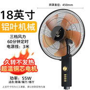 鉆石牌（DIAMOND）電風(fēng)扇家用落地扇立式臥室客廳5葉風(fēng)扇落地扇搖頭靜音節(jié)能省電落地商用電風(fēng)扇落地風(fēng)扇 F18鋁葉機械【超溫銅芯電機】推薦辦公 可定時落地扇