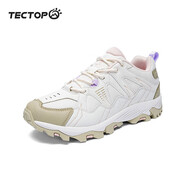 探拓（TECTOP）男鞋戶外休閑情侶款運(yùn)動(dòng)登山鞋防撞徒步鞋 米白/桃粉色-女 35