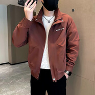 暢登高級感工裝外套男春秋款潮牌痞帥刺繡夾克衫2025秋冬男士秋裝上衣 紅色 【G1450款】 L