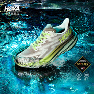 HOKA ONE ONE男款夏季克利夫頓 9防水版路跑鞋CLIFTON 9 GTX透氣 板巖色/蘆薈綠 40