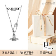 GATMEET珍珠項鏈回形針土星歐陽娜娜明星同款情人節(jié)520禮物送女友老婆 銀色回形針鏈條項鏈丨心慕禮盒