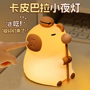 零夢(mèng)卡皮巴拉小夜燈生日禮物女生送女朋友小眾高級桌面擺件兒童女孩 卡皮巴拉【側身款-木魚(yú)】 【精致包裝 可拍可捏 多檔光色】