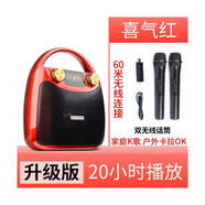 伊菲爾（Eifer）Eifer/伊菲爾B11新款便攜式藍牙音箱廣場舞音響大音量K歌手提戶外 升級版紅+雙無線話筒 K歌 促銷  官方標配