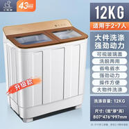 小鴨牌雙桶雙缸半自動(dòng)圣吉奧洗衣機(jī)出租房家用6.5/8.5/10/15公斤波輪 12kg金色玻璃蓋雙電機(jī) 強(qiáng)力去污