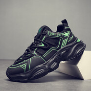 卡丹路【老爹鞋】24年新款春秋時(shí)尚百搭老爹鞋男士休閑增運動(dòng)鞋男鞋 草綠色 黑綠 43