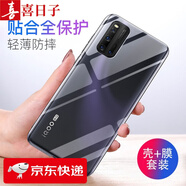 喜日子適用于vivoiQOO3手機(jī)殼透明軟殼vivo iqoo3全包防摔保護(hù)套男女款 透明殼+鋼化膜