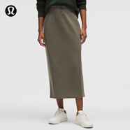 lululemon丨Fleece Varsity 女士拉絨高腰半身裙 LW8AN5S 軍綠 XS
