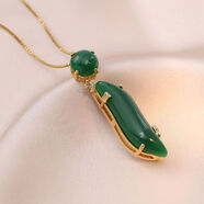 七夕高級感吊墜原創(chuàng  )設計冬天毛衣美人腰時(shí)尚項鏈女不掉色 【氣質(zhì)百搭綠色時(shí)尚項鏈】竹節鏈 【清倉促銷(xiāo)】