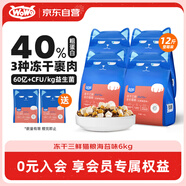 WOWO喔喔貓糧 無谷凍干三鮮全價貓糧 成貓幼貓通用貓干糧 海苔味6kg