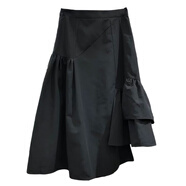 星垂曉霧法式仙女不規則裙擺半身裙女吱鵲 不規則純色半身裙女裝春夏2025 黑色 S