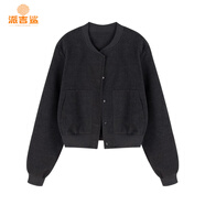 派吉鯊毛呢棒球服短外套女秋季2025新款小個(gè)子短款感氣質(zhì)夾克 灰色外套 XL 115-132