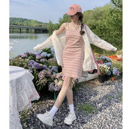緋垚吊帶連衣裙女裝春夏季小個子法式休閑純欲顯瘦短裙子彩虹吊帶裙 彩虹 吊帶裙 L 建議100-120斤