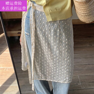 夢(mèng)夢(mèng)奇白色蕾絲半身裙女裝秋冬半裙韓系疊穿圍裙紗裙一片式屁簾罩裙裙子 米白色 均碼
