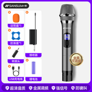 山水（SANSUI）U5無線麥克風金屬調(diào)頻話筒一拖一家庭KTV唱歌專業(yè)會議專用演講戶外音響