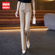 黛姿茹（daiziru）微喇卡其色休閑褲女秋季女裝2025新款高腰九分西裝褲子女工裝褲女 卡其色九分/后平腰 XL (29) 推薦115-125斤