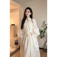 蕓皚法式刺繡溫柔風(fēng)寬松顯瘦燈籠袖氣質(zhì)絕美仙女長裙 圖片款 均碼