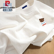 皮爾卡丹（pierre cardin）白色純棉短袖體恤男款夏季寬松日系休閑潮流潮牌情侶簡約短袖上衣 ZC00(純棉)白色-【F550】 2XL 130-150斤
