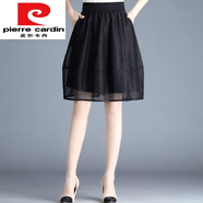皮爾卡丹（pierre cardin）黑色短裙網(wǎng)紗半身裙女春夏2021新款松緊腰蓬蓬a字裙百搭花苞裙子 黑色 M 27
