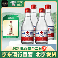 紅星【酒行直營 泡藥用酒】二鍋頭甑流清香型高度白酒65度2L*4瓶整箱