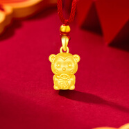 Lossot足金十二生肖猴黃金吊墜3D硬金猴生肖猴年本命年項(xiàng)鏈生日禮物