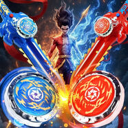 脘錸【店鋪】陀螺劍哪吒玩具兒童發(fā)光陀螺劍身發(fā)射器:男孩互動(dòng)游戲戰(zhàn) 雙劍競(jìng)技+2發(fā)光陀螺(攻擊環(huán)加重)