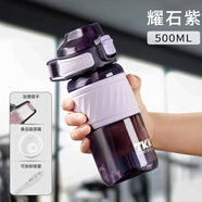 XMSJ水杯tritan材質(zhì)便攜泡茶水分離杯子男生士個(gè)人專用食品級(jí)trit 紫色*帶茶隔500ml