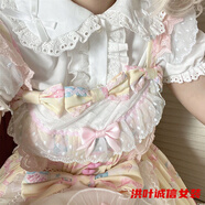 事思甜奶油系 可愛復(fù)古娃娃領(lǐng)花邊doll感短袖襯衫內(nèi)搭lolita百搭 白色蝴蝶結(jié) 均碼