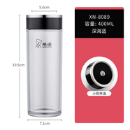 希諾（heenoor）希諾加厚塑料杯男女生運動(dòng)水杯帶蓋防漏防摔P杯子 XN-8089深海藍-400ml