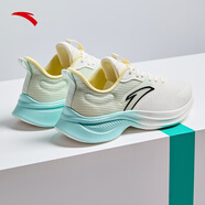 安踏一體織輕質(zhì)透氣跑步鞋女冬季軟底運動(dòng)鞋舒適慢跑鞋女鞋 象牙白/氧氣綠/米稠色5501-5 36 (女)