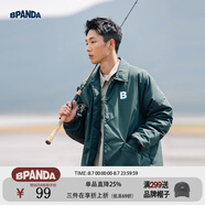 熊貓·本（ben.panda）棉服男潮牌翻領(lǐng)寬松休閑秋冬工裝棉衣多穿情侶外套 墨綠色（A款) L