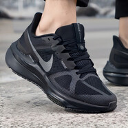 耐克（NIKE）官方艦店男鞋夏季新款運動鞋AIR ZOOM氣墊緩震透氣公路跑步鞋 黑色/STRUCTURE 25 40