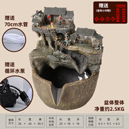 微景觀流水古法魚缸水循環(huán)造景過濾器養(yǎng)魚生態(tài)缸庭院水景擺件景觀 小橋流水大號流水罐(有水泵送水