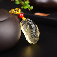 黛螺天然黃水晶文昌魚吊墜男女鯉魚項墜學(xué)生項鏈禮物 黃水晶 珠鏈固定長度62厘米