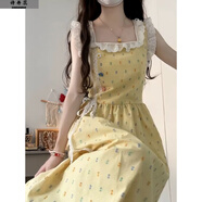 詩(shī)丹蕊日系甜美小個(gè)子飛飛袖彩點(diǎn)印花連衣裙女夏季收腰顯瘦A字碎花長(cháng)裙 波點(diǎn)連衣裙 均碼 可備注碼數
