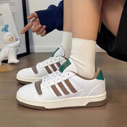 阿迪達斯 （adidas）休閑鞋男鞋女鞋 25秋季新款 BASKETBALL運動鞋時尚潮流緩震籃球鞋 JQ5302/白/卡其/綠 40.5