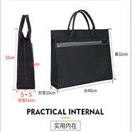 裝煙文件袋禮品手提袋帆布公文袋定制會議資料袋大容量檔案袋裝煙 818手提公文包黑色有隔層 物品文