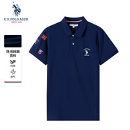 U.S. POLO ASSN.polo衫男商務(wù)休閑夏季透氣半袖男士翻領(lǐng)t恤男短袖男 藏藍(lán)色 M
