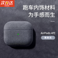 優(yōu)束適用airpods4代蘋(píng)果耳機保護套翻毛皮保護套高級感商務(wù)簡(jiǎn)約防摔防滑耐磨四代全包觸感溫和QC 【商務(wù)灰】毛絨手感-耐臟防摔可無(wú)線(xiàn)充電 Airpods 4代保護套【送掛鉤】