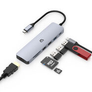 TOTU USB C 集線器 TOTU 7合1擴(kuò)展塢 4K HDMI 5Gbps 3 USB 3.0 100W PD 充電