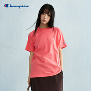 Champion冠軍情侶純棉短袖T恤春夏新款男刺繡小C美式潮牌上衣 粉色  M