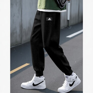阿迪達(dá)斯 （adidas）男褲子 2025夏季新款衛(wèi)褲運(yùn)動褲經(jīng)典小LOGO休閑褲束腳長褲子 針織面料-春秋推薦 L