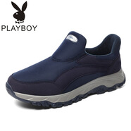 花花公子（PLAYBOY PHYSICAL）老人鞋男春秋季防滑軟底輕便舒適爸爸鞋中老年男士運(yùn)動(dòng)休閑健步鞋 A110男深藍(lán) 35