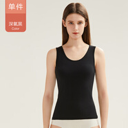 浪莎吊帶小背心女純棉夏內(nèi)搭打底修身無袖外穿夏天薄款透氣汗衫 黑色 L 建議95-110斤
