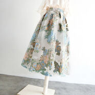 寶喬旭繡花歐根紗高腰顯瘦防走光蓬蓬裙女2025春夏款 白底花色 XL 建議115-125斤